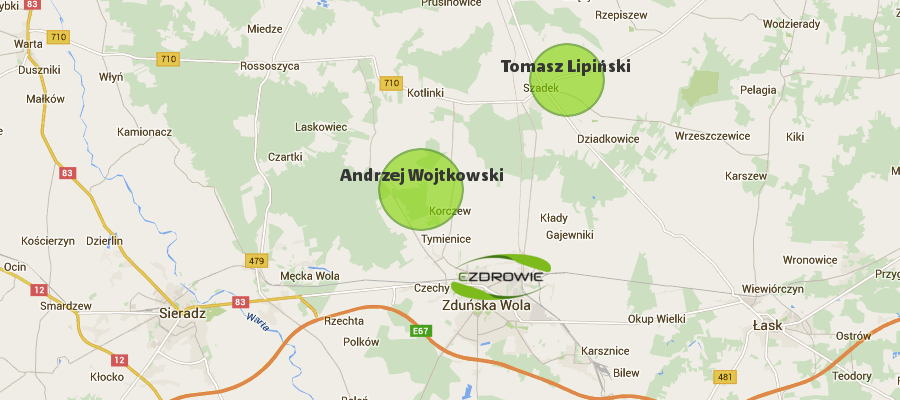 współpracujemy Wojtkowski Lipiński mapa